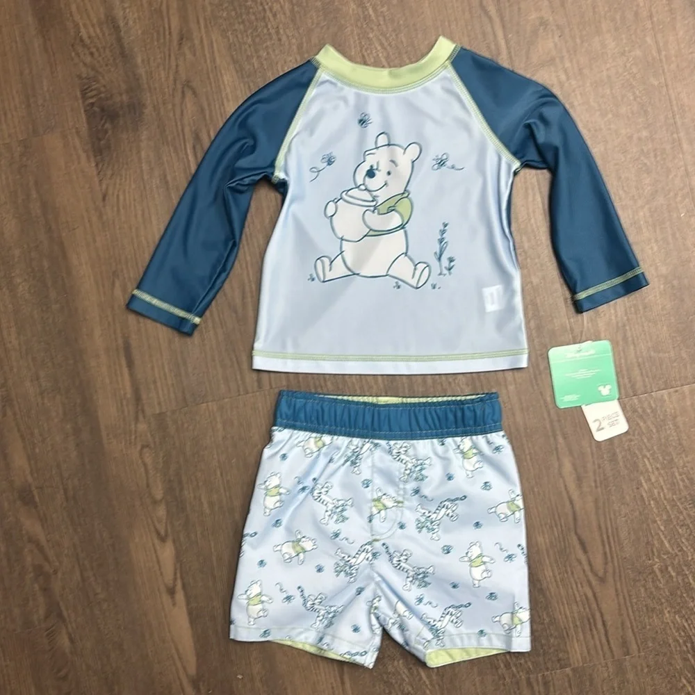 NWT Twin alert! 2xDisney Kids 18mo Winnie the Pooh Swim Rashguard Sets. 😍😍😍😍😍 - Picture 8 of 12